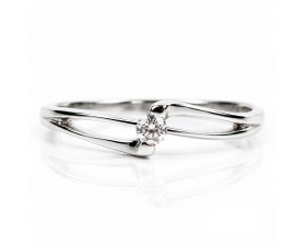 Необикновен Диамантен Годежен Пръстен 18К Бяло Злато Bloom Jewellery